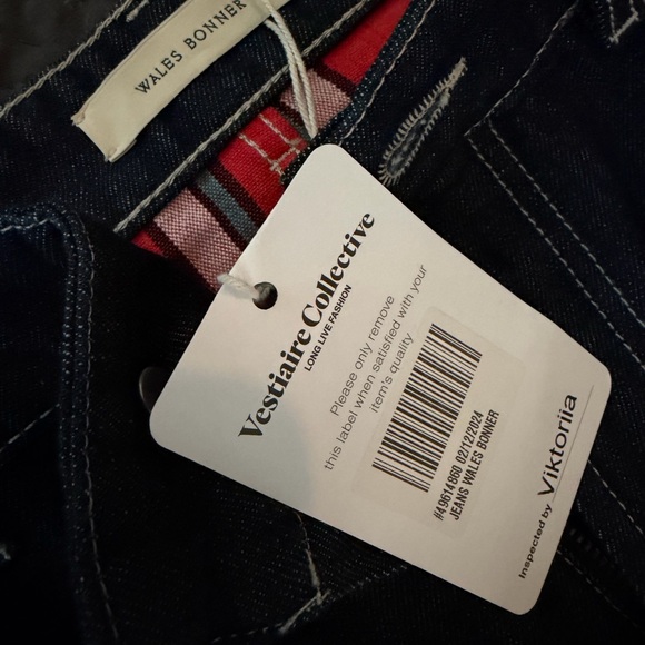 Wales Bonner Red and Blue Straight Jeans - Picture 2 of 4